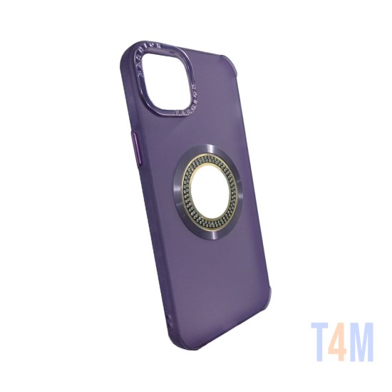 Funda de Silicona con Diamond Designe para Apple iPhone 15 Plus Purpura